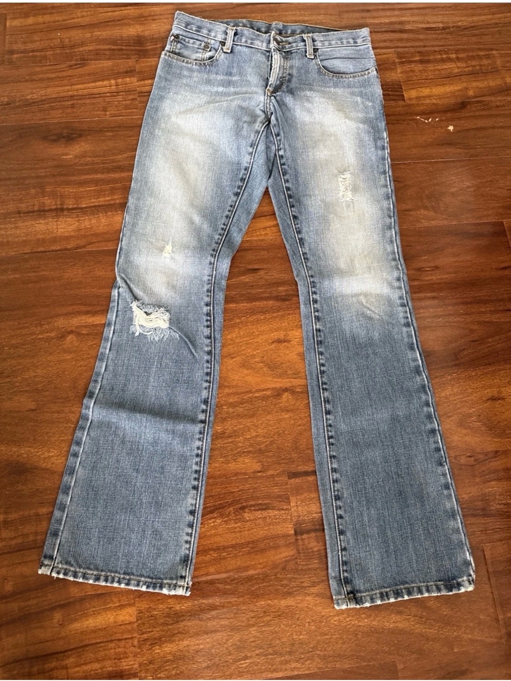Polo Jeans Co Ralph Lauren Bootcut Distressed Jeans 30x32 Light Wash Y2K
